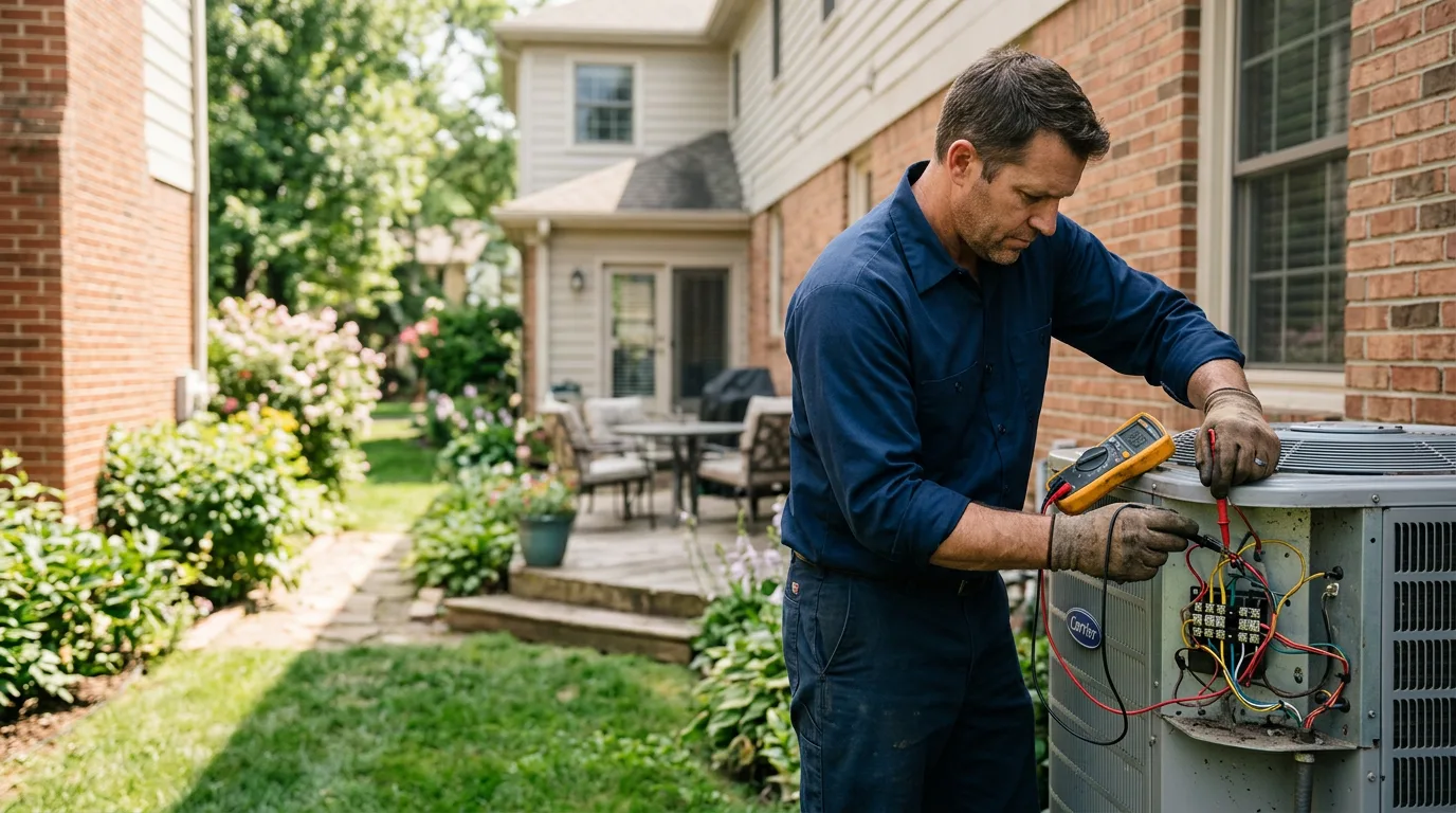 HVAC technician working near Marysville, IN